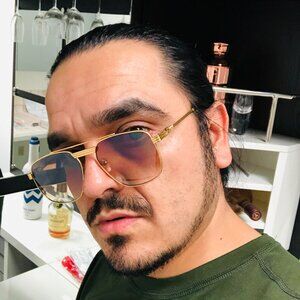Men Sunglasses Brown Lens Aviator Square Gold Frame Street Wear Lentes Gafas New